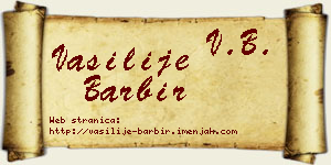Vasilije Barbir vizit kartica